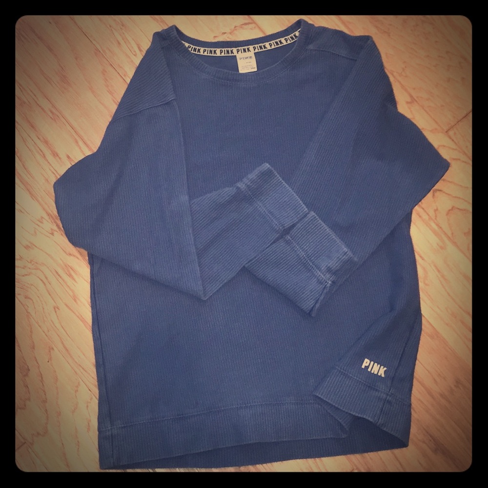 PINK Victoria’s Secret Ribbed Sweater L Dusty Blue
